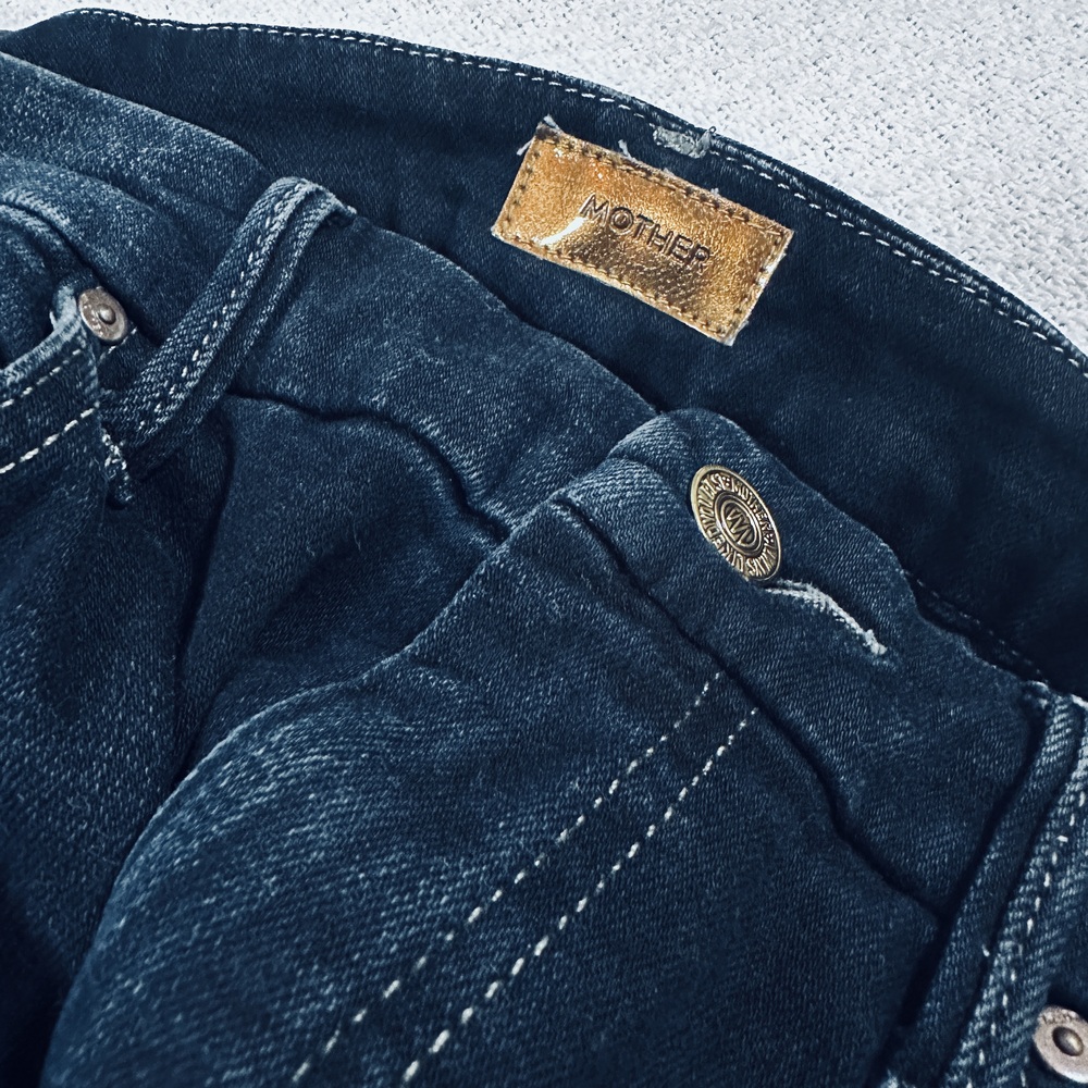 MOTHER HIGH WAIST SKINNY JEANS THE LOOKER 29" Inseam Ankle Pant Indigo Size 30